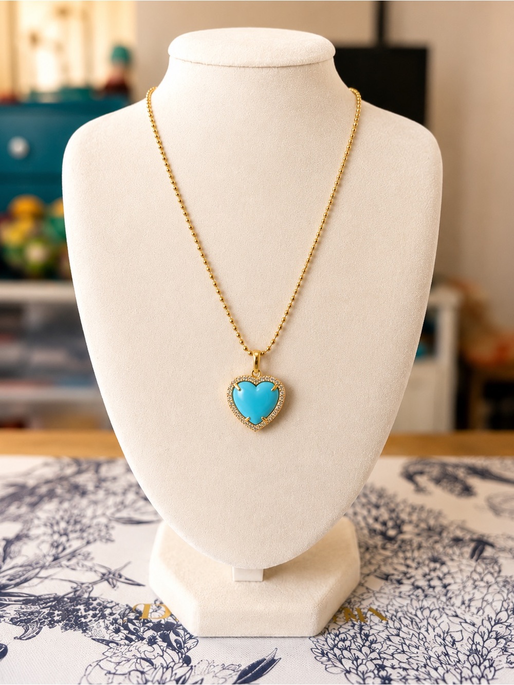 🩵💎✨ ICONIC BLUE PAVÉ HEART NECKLACE available in 16, 18 or 20 inches
